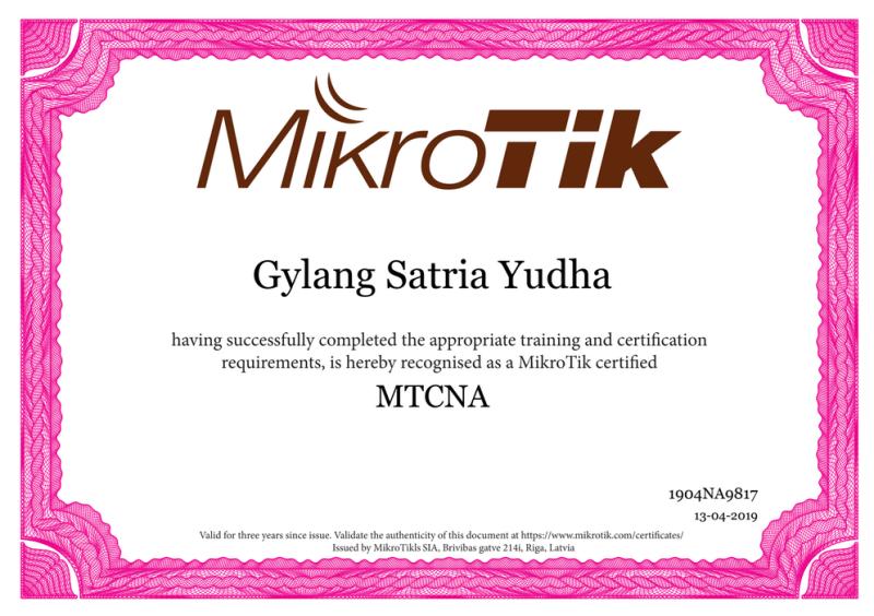 Sertifikat MikroTik